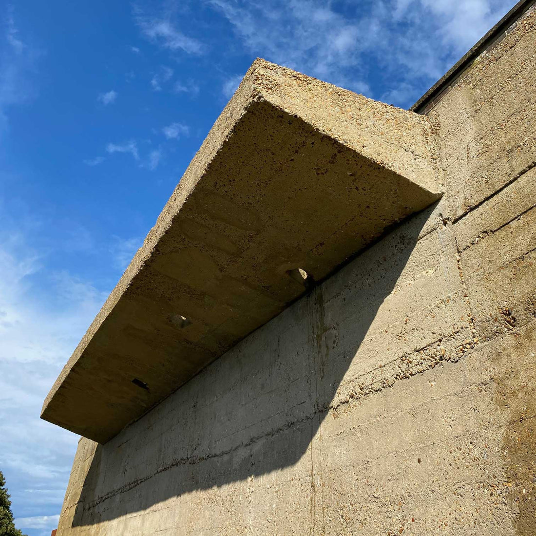 A concrete exterior at Bawdsey radar museum