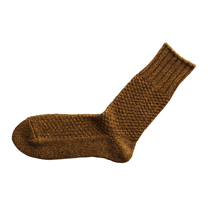 NISHIGUCHI KUTSUSHITA Wool Cotton Boot Socks Mustard