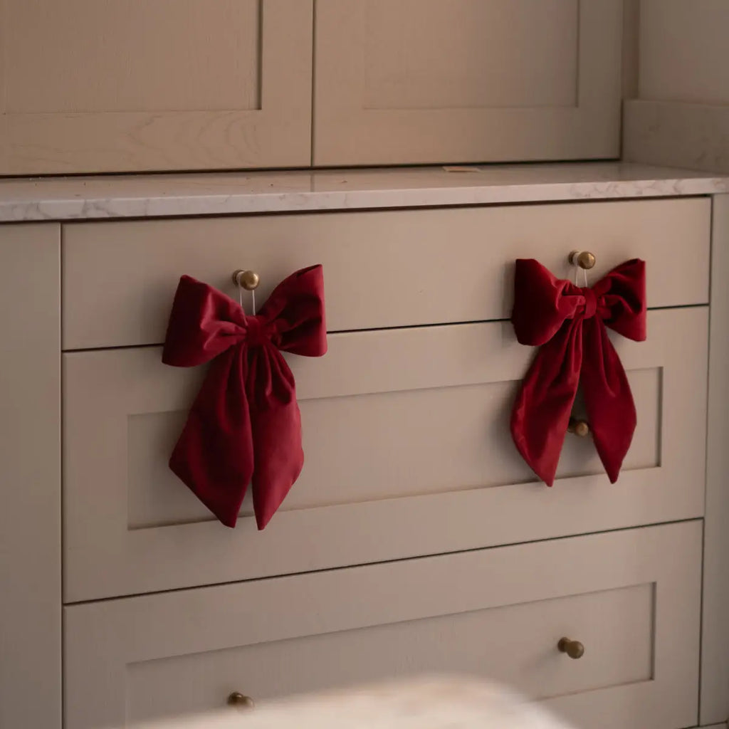 Handmade Red Velvet Hanging Bow *Pre order