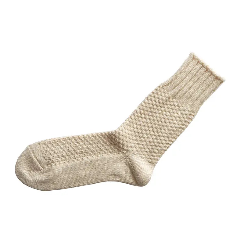 NISHIGUCHI KUTSUSHITA Wool Cotton Boot Socks Milky Oat
