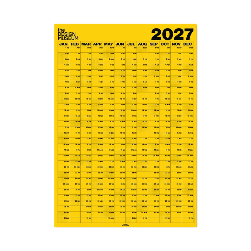 The Design Museum x Good Tuesday 2027 Yellow Wall Planner
