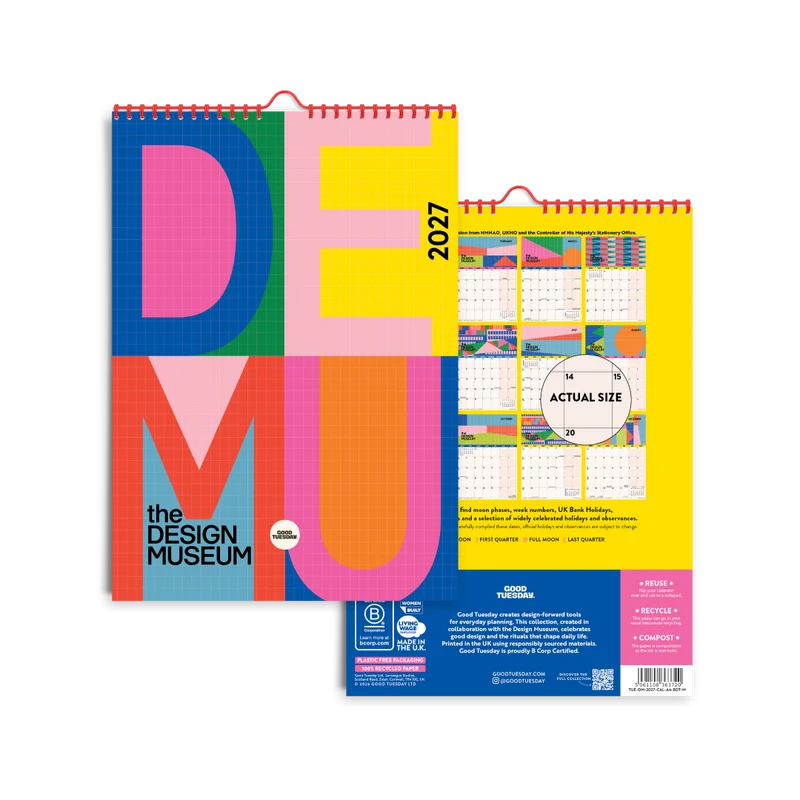 The Design Museum x Good Tuesday Bold Type A4 2027 Calendar