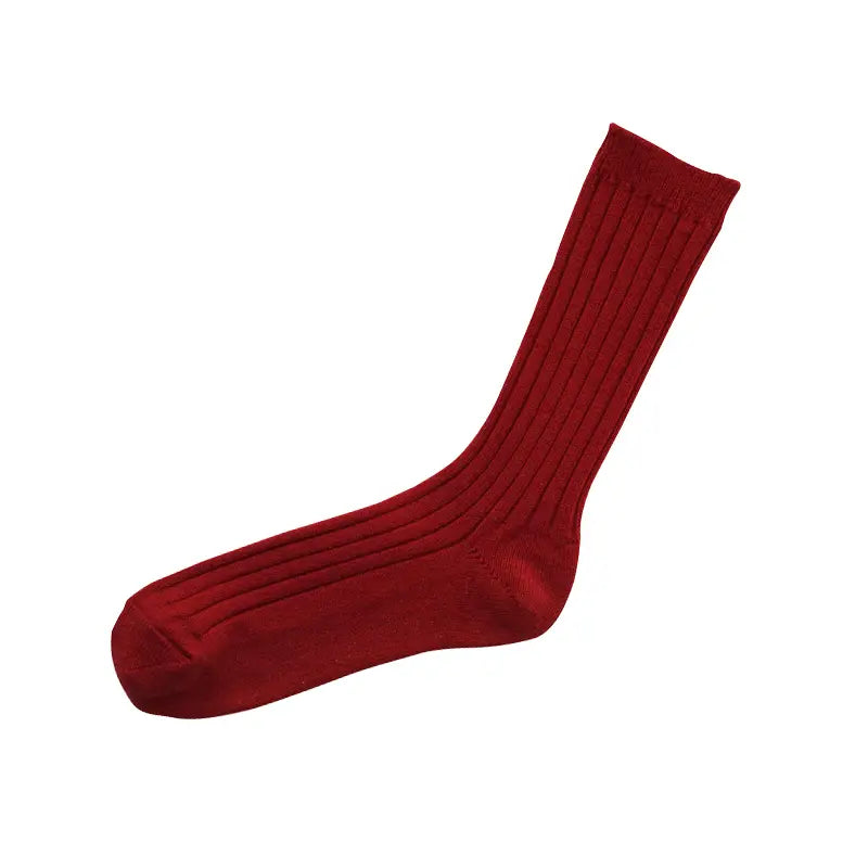 NISHIGUCHI KUTSUSHITA Cashmere Ribbed Socks Cherry Red