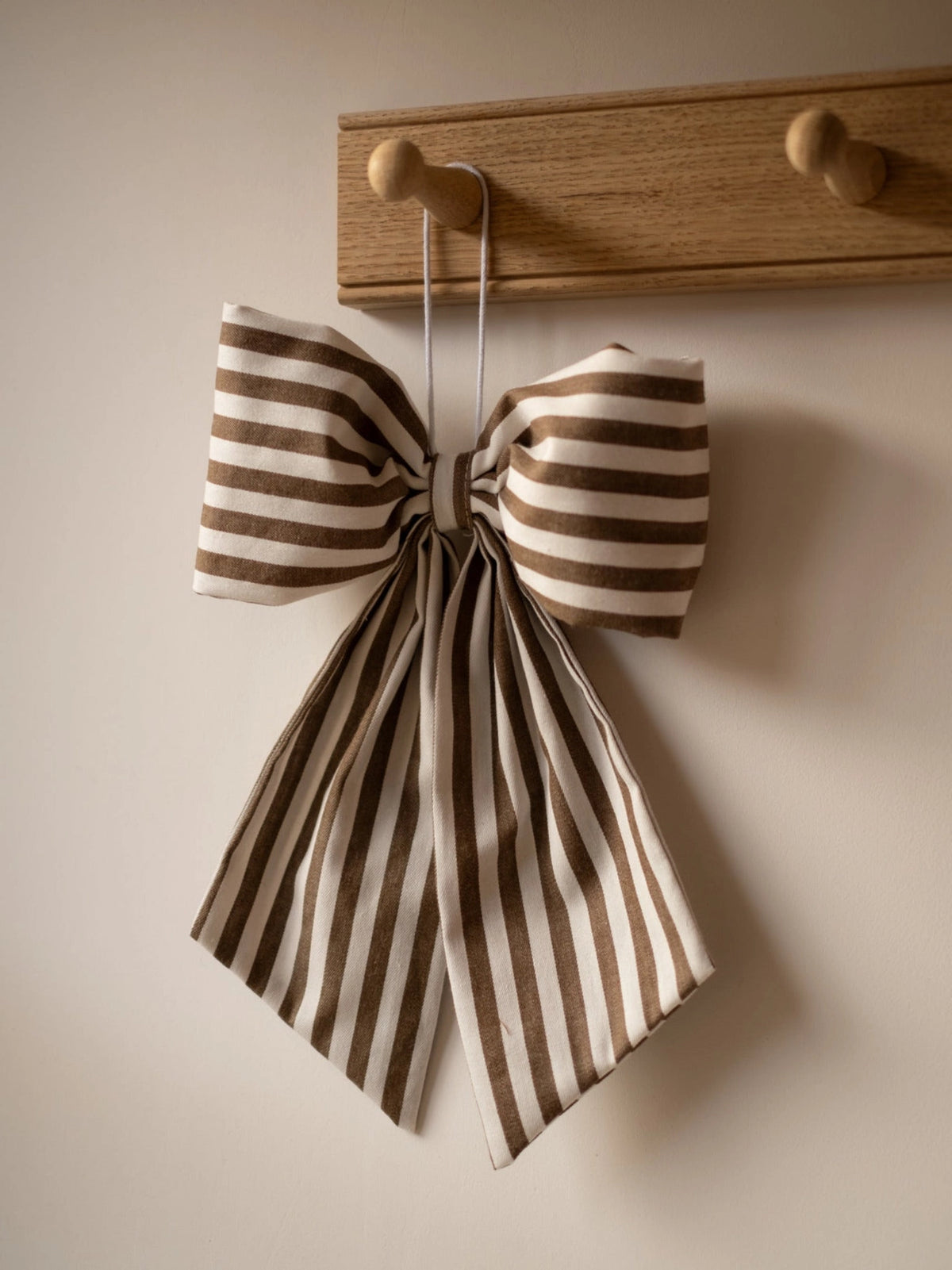 Handmade Brown Large Stripe Hanging Bow