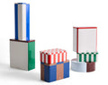 HAY Tin Container XL Off-White Burgundy Green