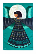 Scofinn Christmas Angel Tea Towel - Green/Purple