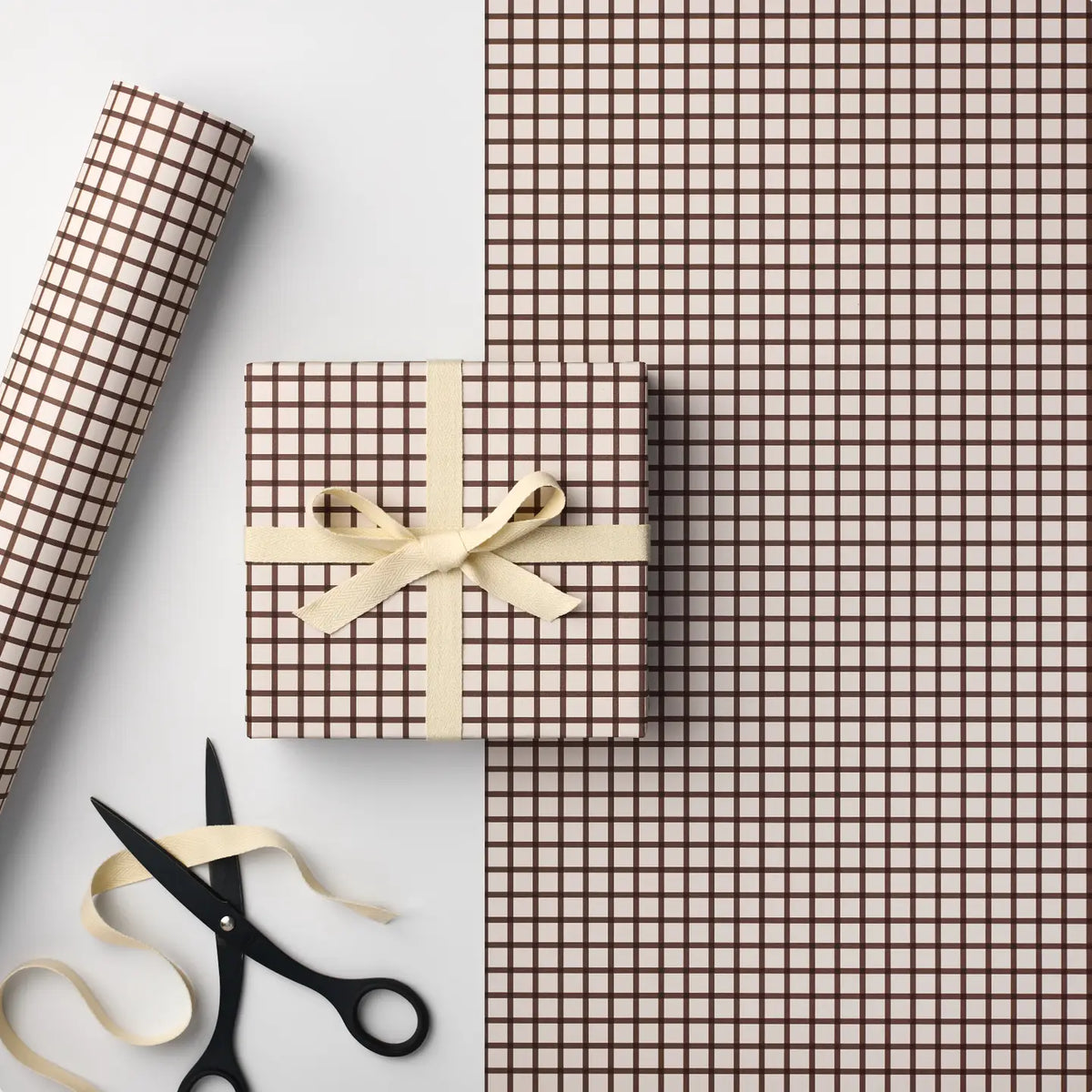 Kinshipped Woven Grid Off White Gift Wrap