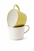 Vicky Thornton Hand Thrown C Cups Square Yellow/White