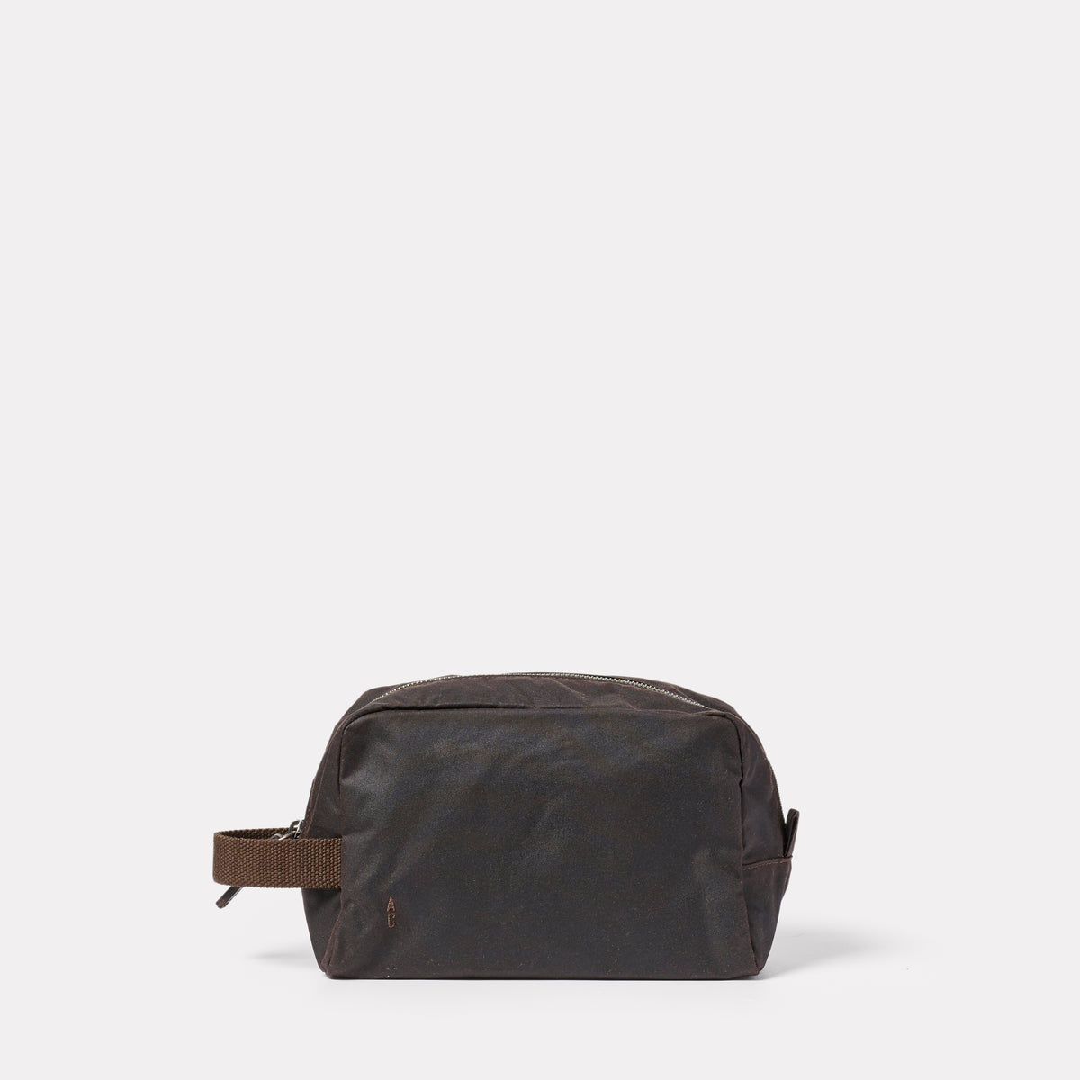 Ally Capellino Simon Waxed Cotton Washbag Bog Brown