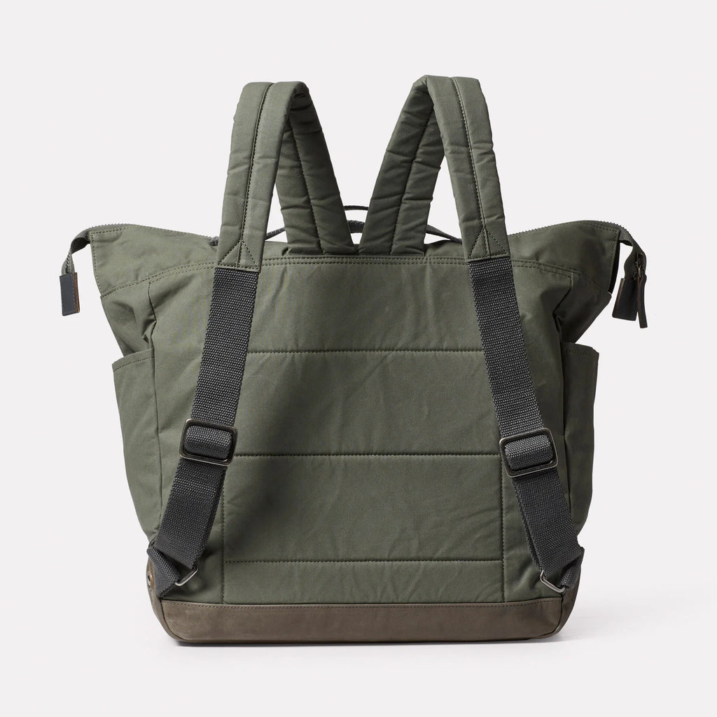 Ally Capellino Frank Large Waxed Cotton Backpack in Olive