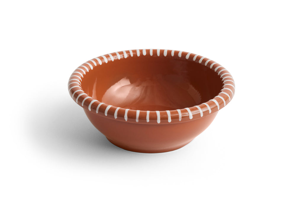 HAY Barro Salad Bowl Large Natural with stripes