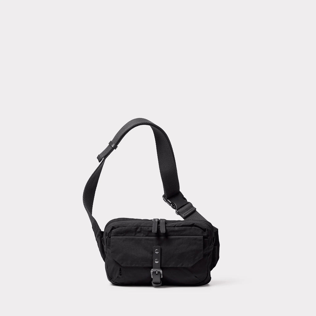 Ally Capellino Fela Waxed Cotton Bumbag in Black