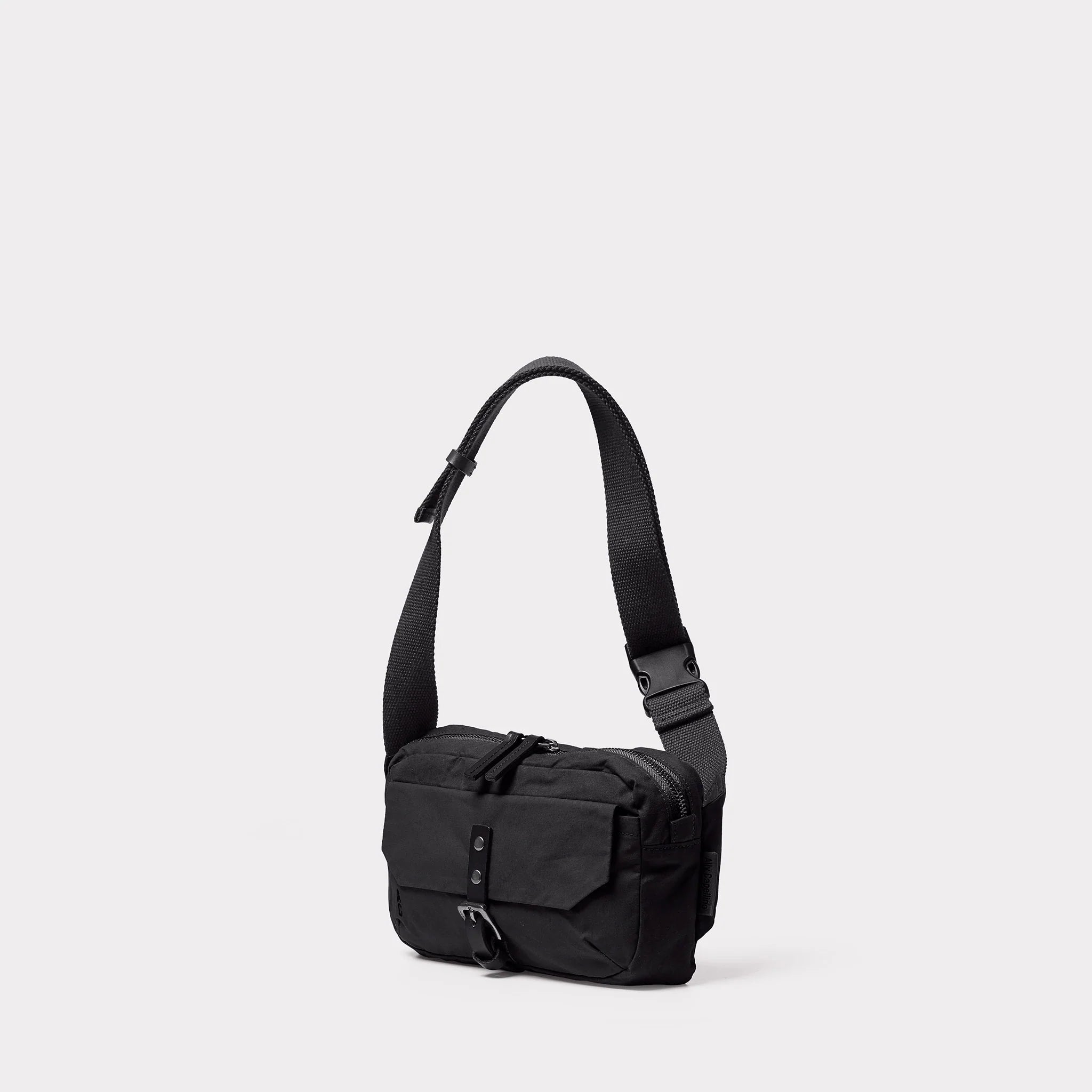 Ally Capellino Fela Waxed Cotton Bumbag in Black