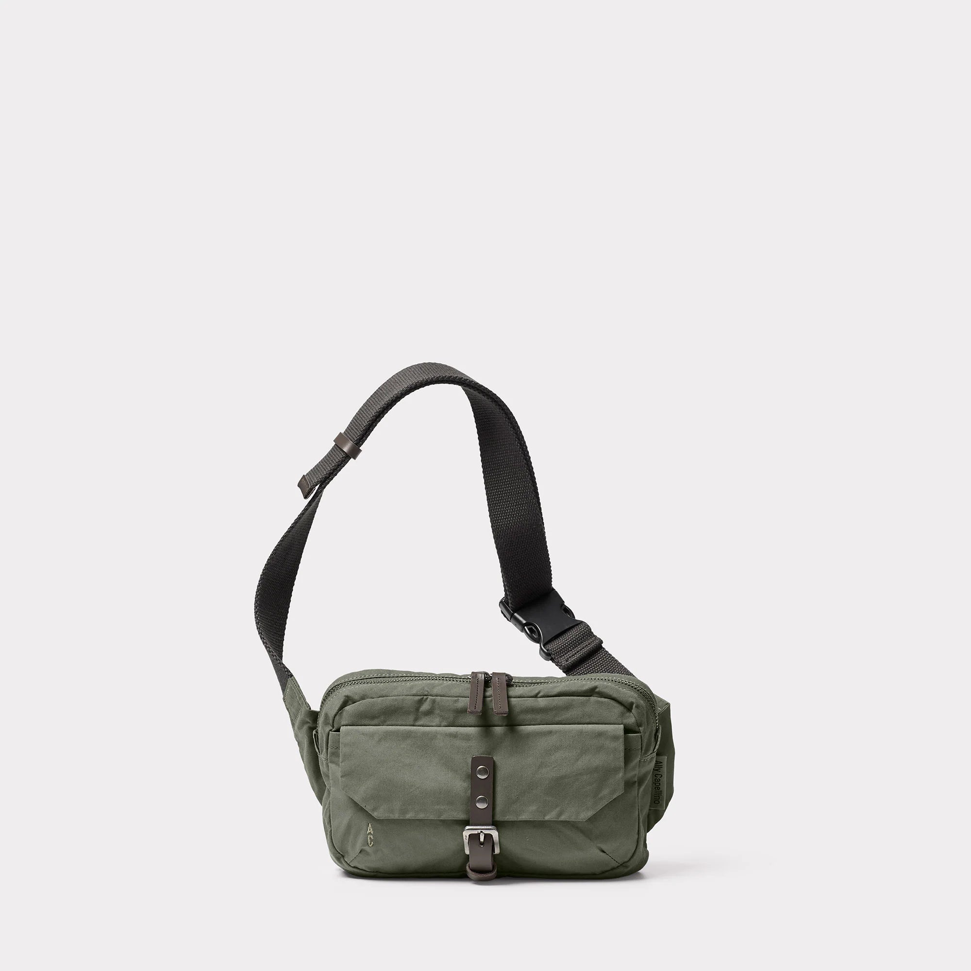 Ally Capellino Fela Waxed Cotton Bumbag in Olive