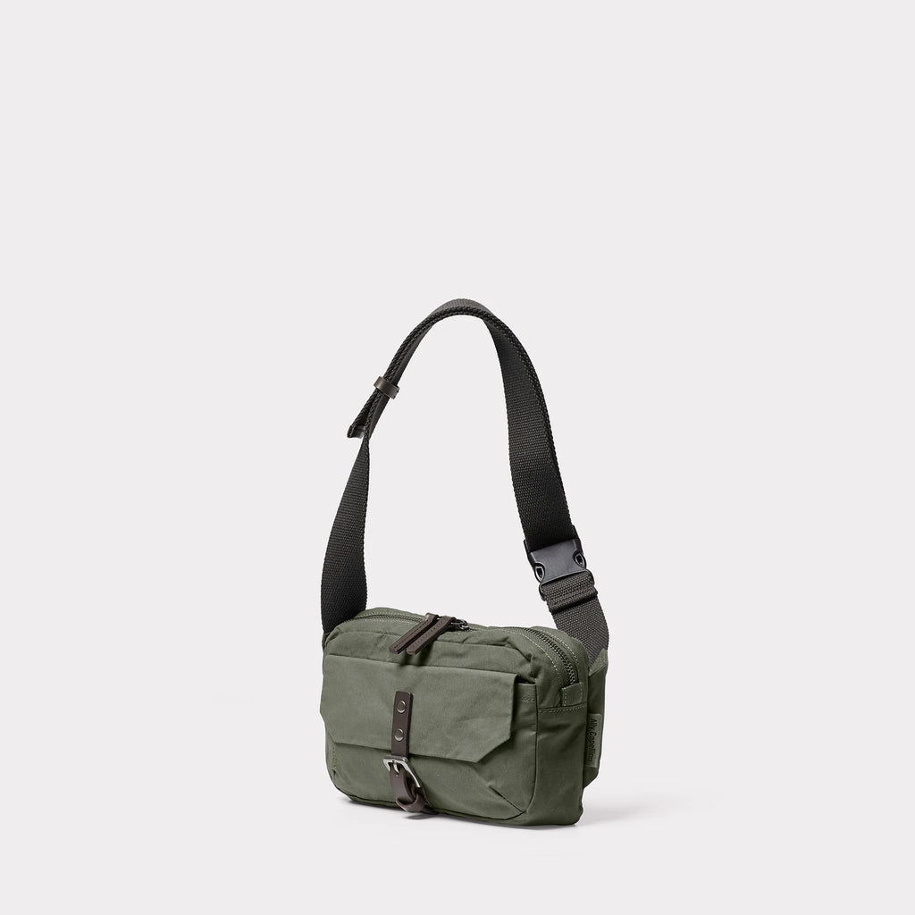 Ally Capellino Fela Waxed Cotton Bumbag in Olive