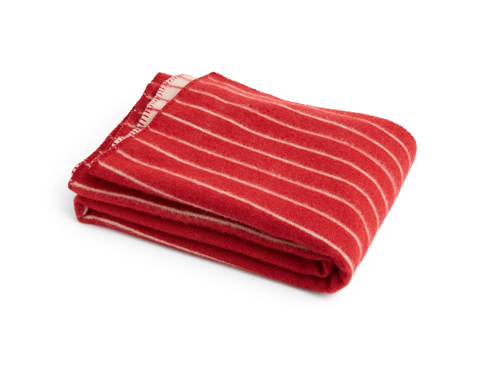 HAY Outdoor Market Throw W130 x L180 Beige with red stripe