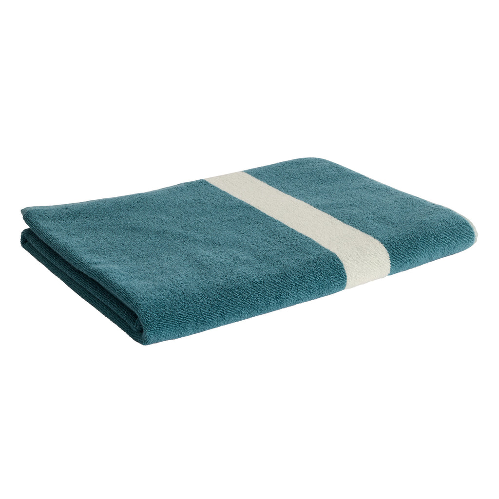 HAY Stripe Bath Sheet-W100 x L150-Petrol blue