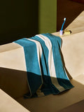 HAY Stripe Bath Sheet-W100 x L150-Petrol blue
