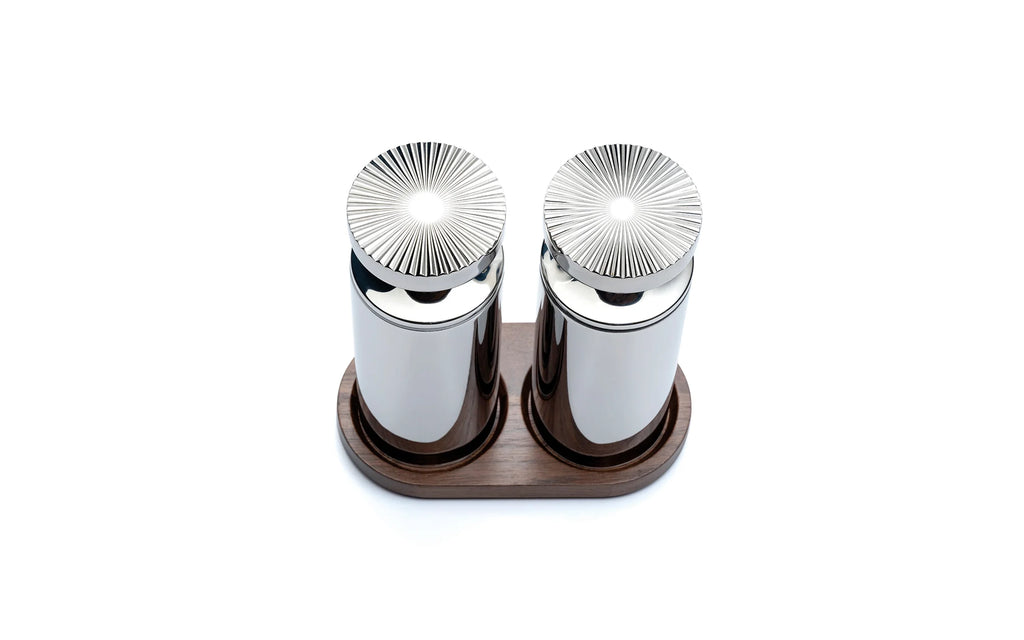 David Mellor stainless steel salt/pepper mill set