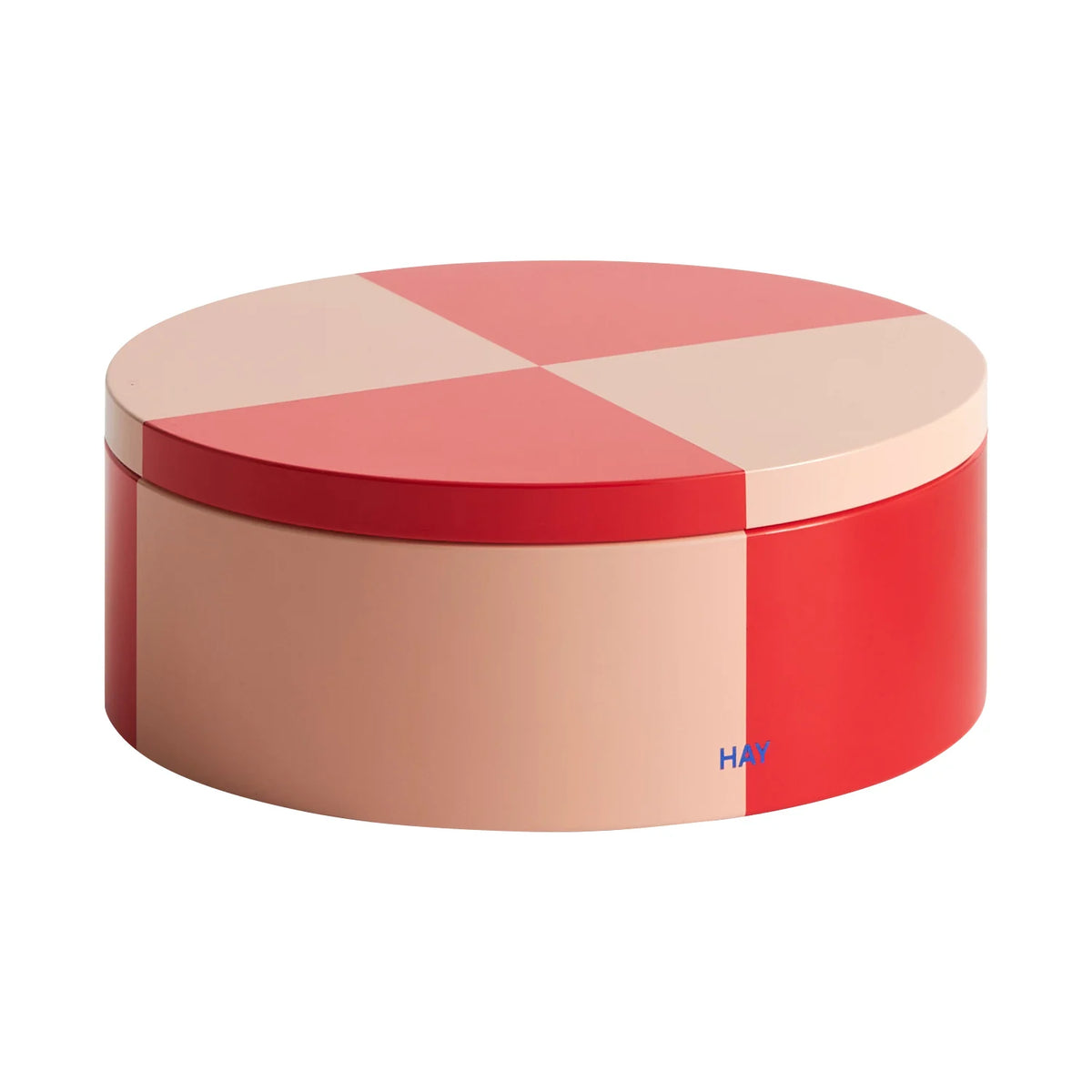 Tin Container-Round-Red and soft pink