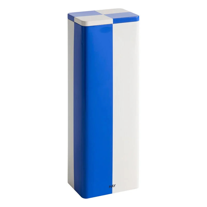 HAY Tin Container Slim Blue Off White