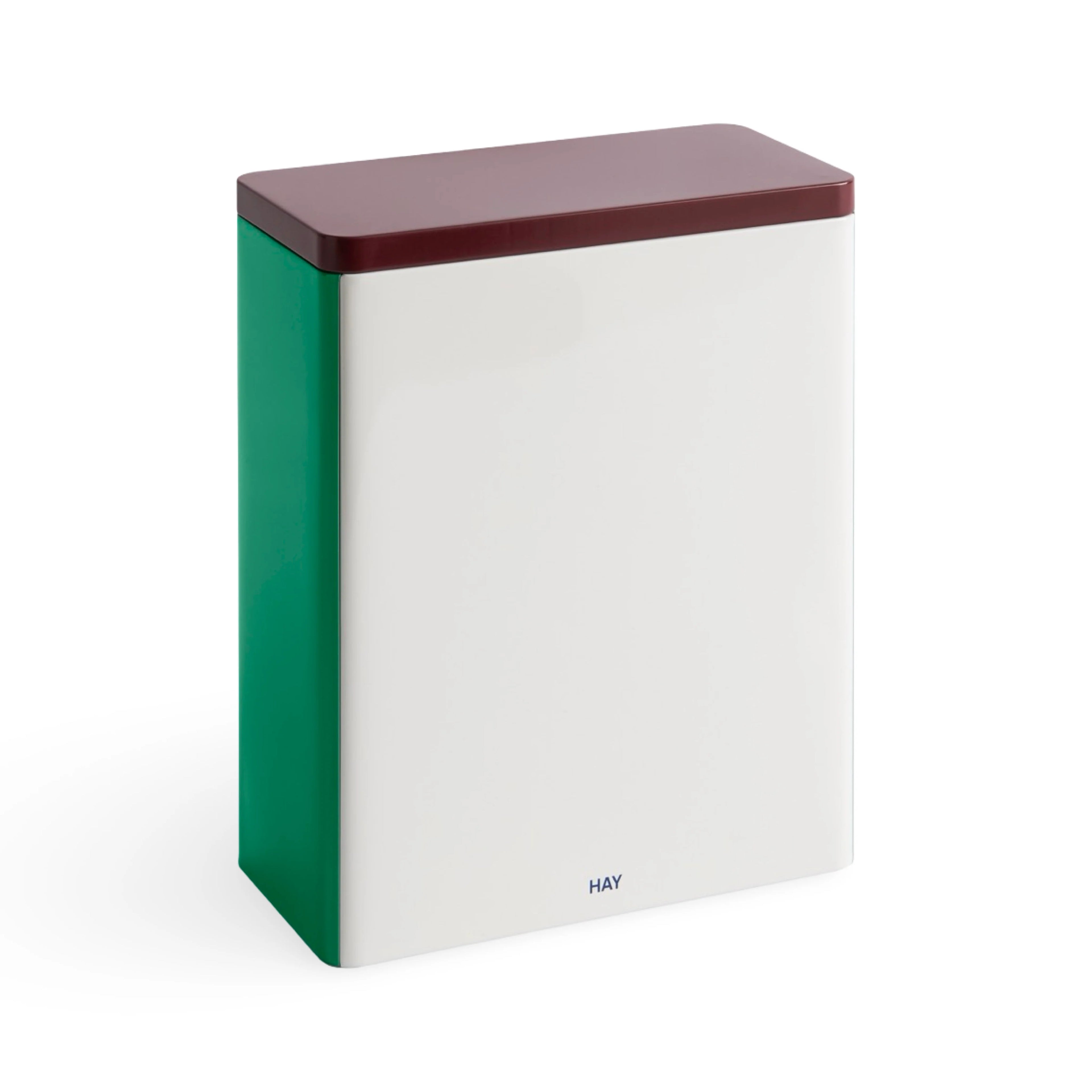 HAY Tin Container XL Off-White Burgundy Green