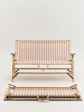 HAY Outdoor Market Folding Sofa Beige With Red Stripe