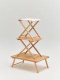 HAY Outdoor Market Folding Stool Beige With Red Stipe