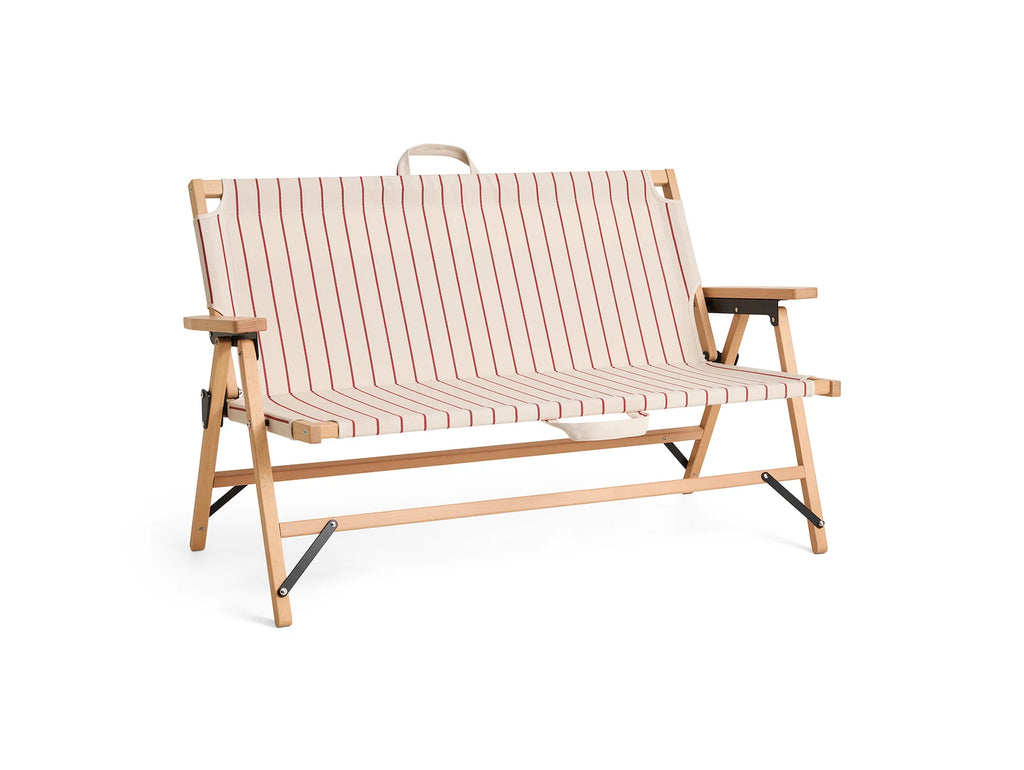 HAY Outdoor Market Folding Sofa Beige With Red Stripe