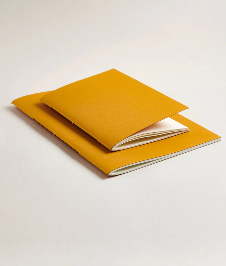 Mark & Fold Set of 2 A5 & A6 Exercise Books - Mustard