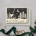 Katie Leamon Lino Cut 'Santa's Workshop' Card