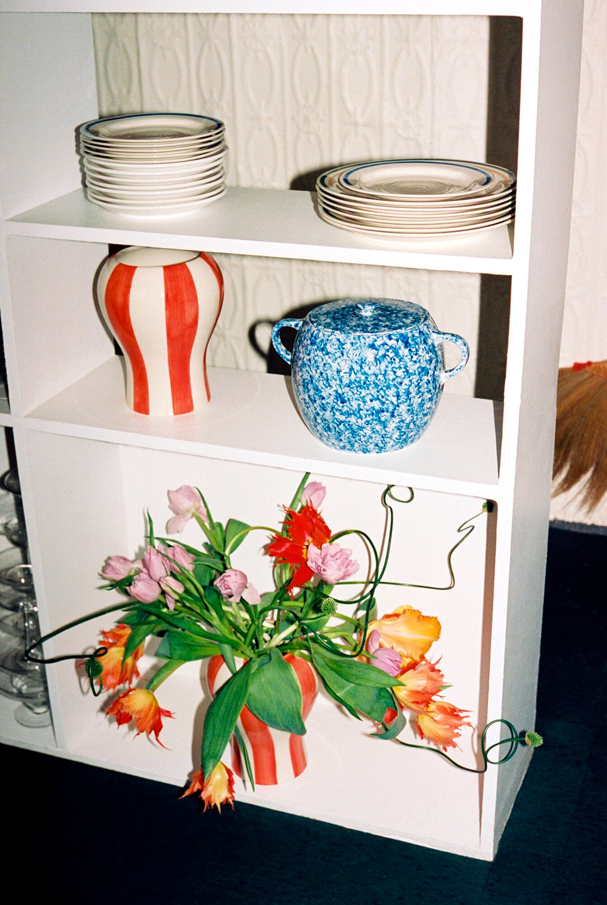 Hay Sobremesa Stripe vase, S, red