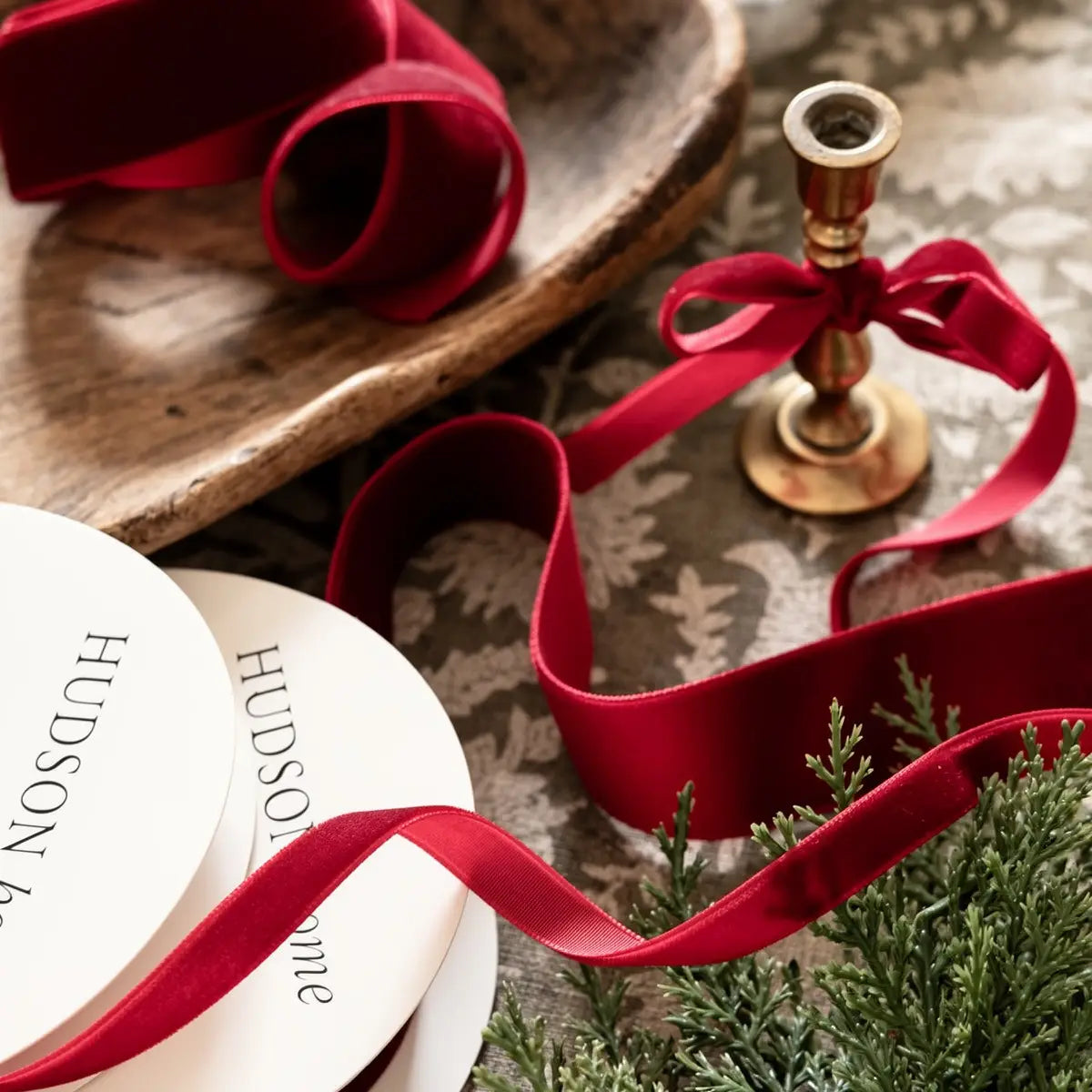 Hudson Home Claret Red Velvet Ribbon - 5m
