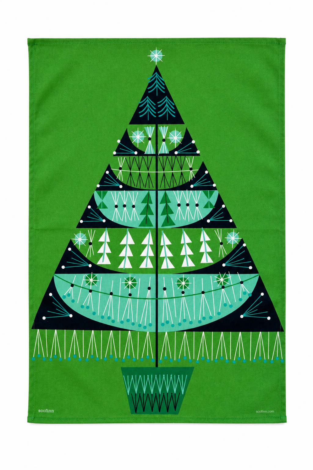 Scofinn Christmas Tree Tea Towel - Green