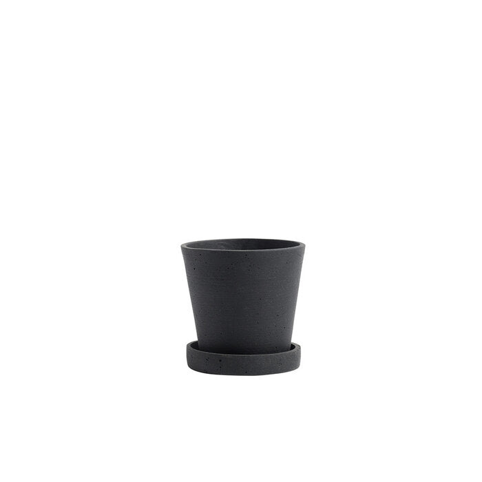 HAY Flowerpot with saucer Medium Black