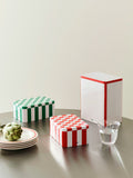 HAY Tin Container Small Red and off-white