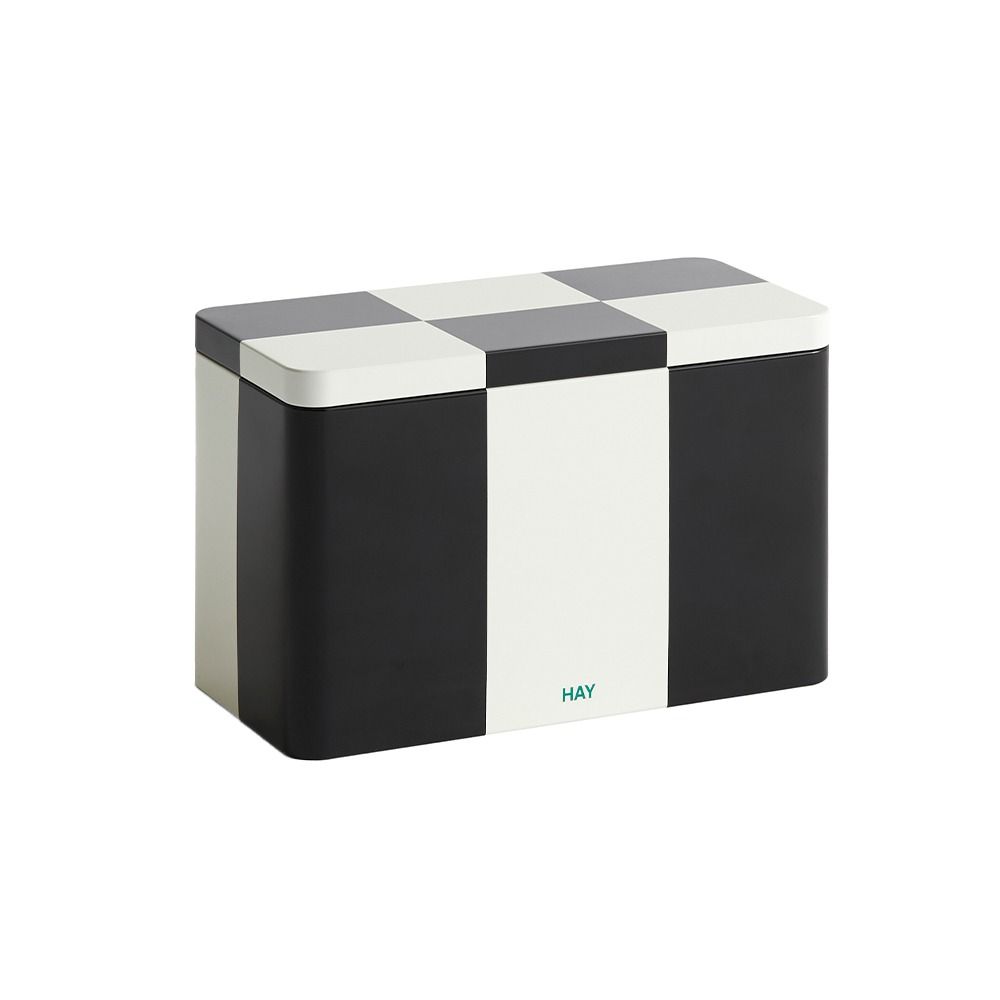 HAY Tin Container Medium - Black and Off-White