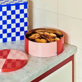 Tin Container-Round-Red and soft pink