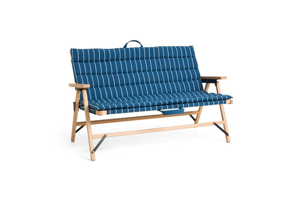 HAY Outdoor Market Folding Sofa Blue With Beige Stripe